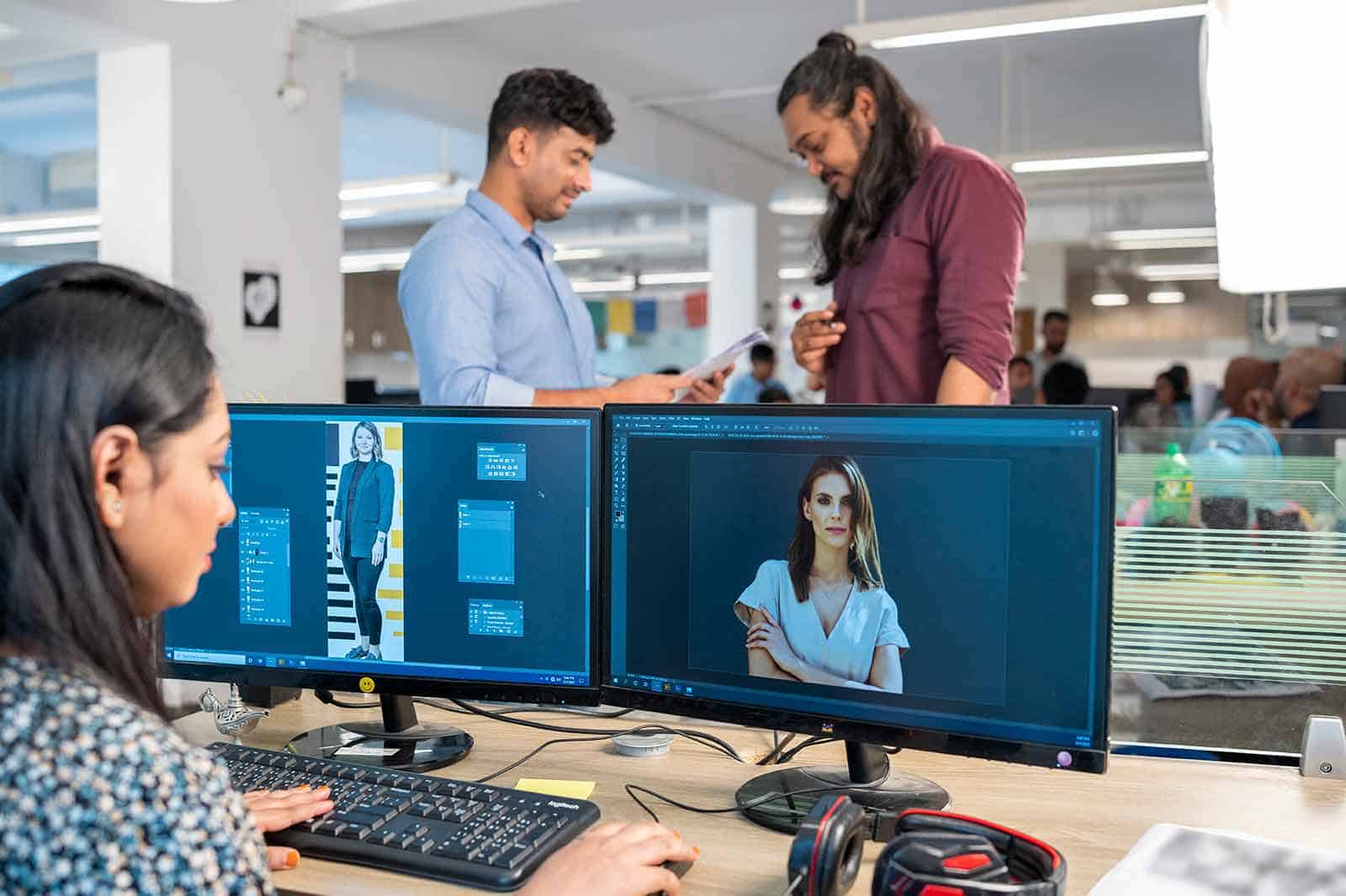 People working affordable image editing company